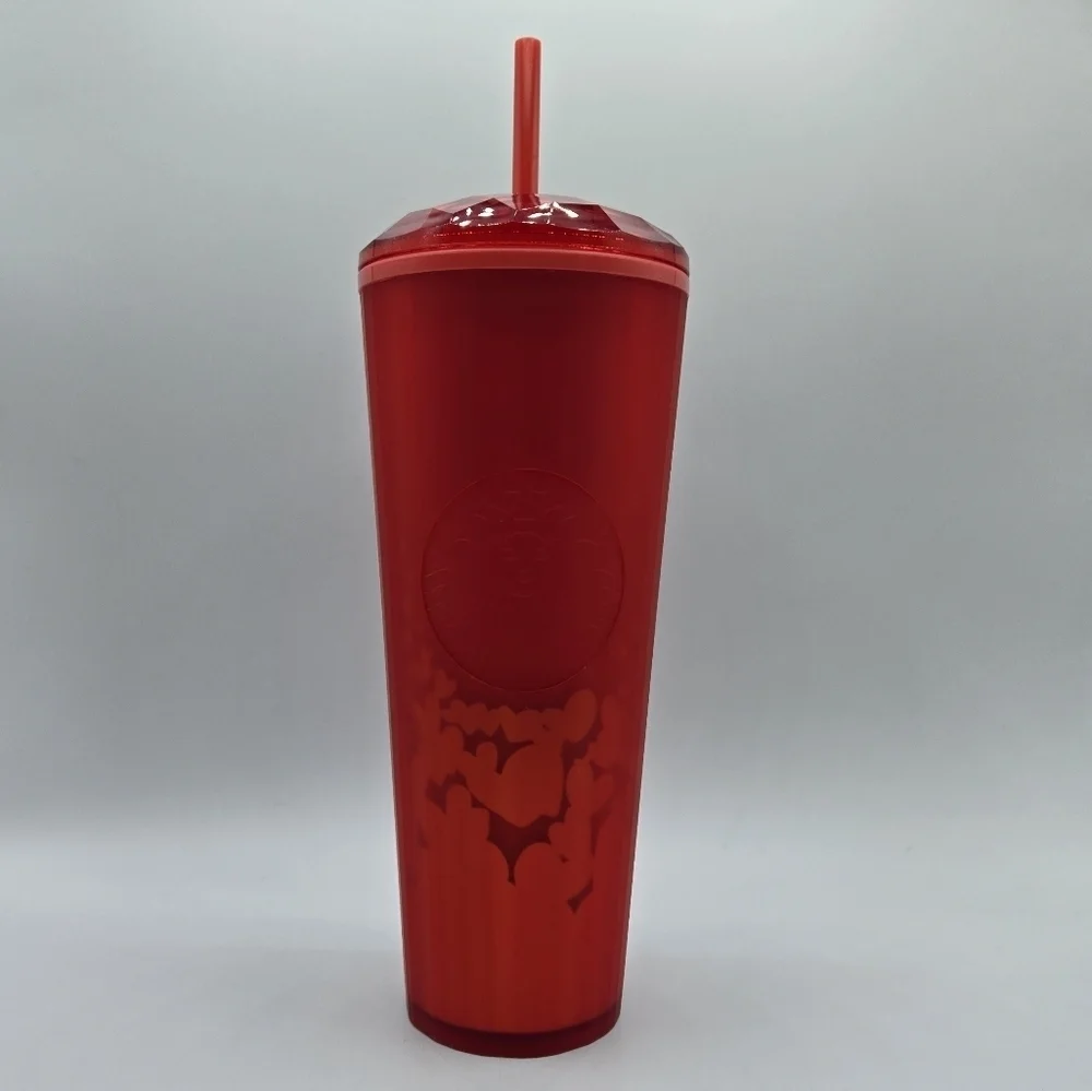 Starbucks Hearts Ombre Dome Kaleidoscope Tumbler Cold Cup 2022 Valentine's Day